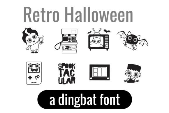 Retro Halloween Dingbats: Vintage Charm for Modern Designs
